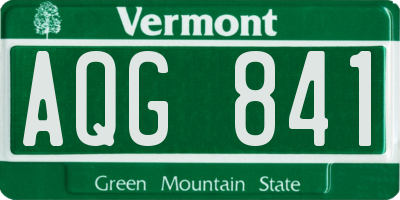 VT license plate AQG841