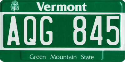 VT license plate AQG845