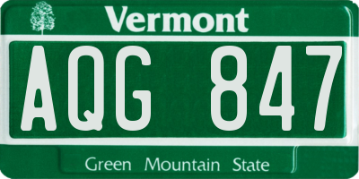 VT license plate AQG847
