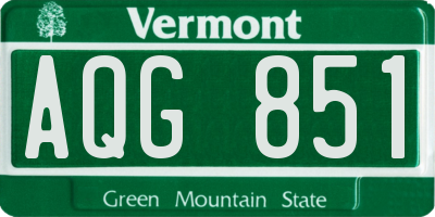 VT license plate AQG851