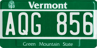 VT license plate AQG856