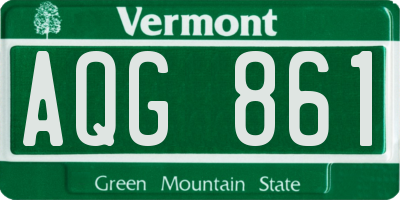 VT license plate AQG861