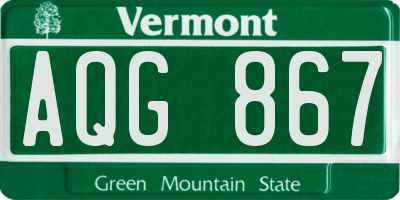 VT license plate AQG867