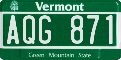 VT license plate AQG871