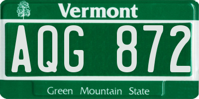 VT license plate AQG872