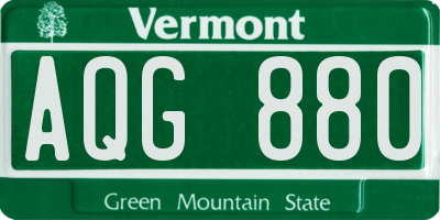 VT license plate AQG880