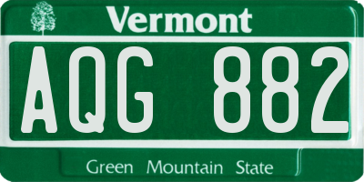 VT license plate AQG882