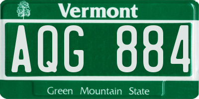 VT license plate AQG884