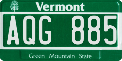 VT license plate AQG885