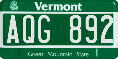 VT license plate AQG892