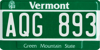 VT license plate AQG893