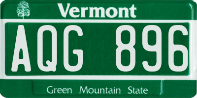 VT license plate AQG896