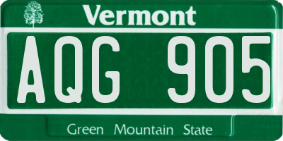 VT license plate AQG905