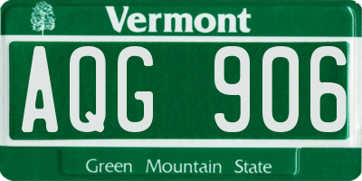 VT license plate AQG906