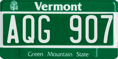 VT license plate AQG907