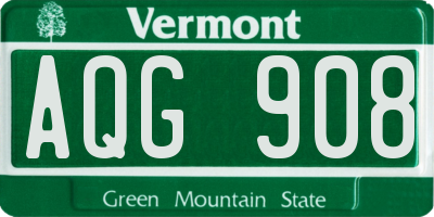 VT license plate AQG908
