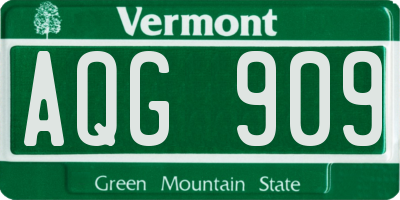 VT license plate AQG909