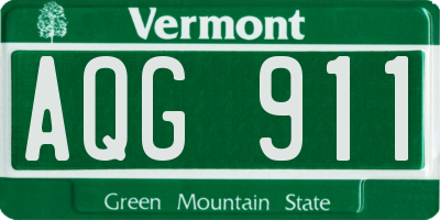 VT license plate AQG911