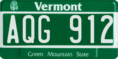 VT license plate AQG912