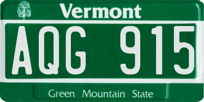 VT license plate AQG915