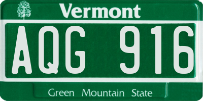 VT license plate AQG916