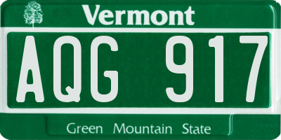 VT license plate AQG917