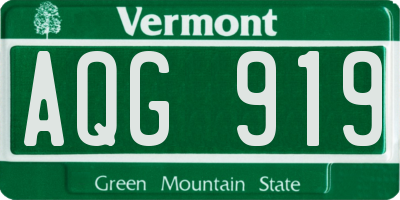 VT license plate AQG919