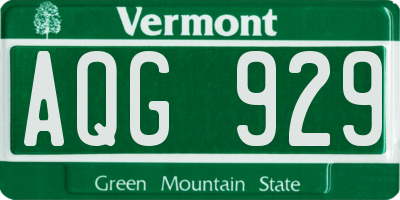 VT license plate AQG929