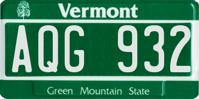 VT license plate AQG932