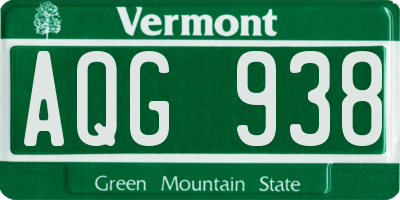 VT license plate AQG938