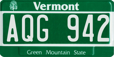VT license plate AQG942