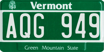 VT license plate AQG949