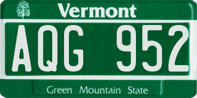 VT license plate AQG952
