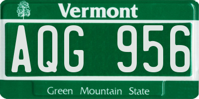 VT license plate AQG956