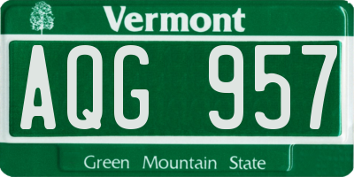 VT license plate AQG957