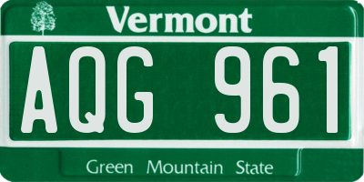 VT license plate AQG961