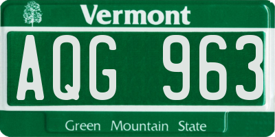 VT license plate AQG963