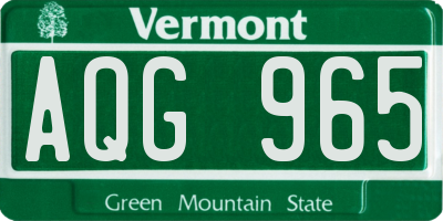 VT license plate AQG965