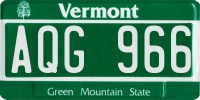 VT license plate AQG966