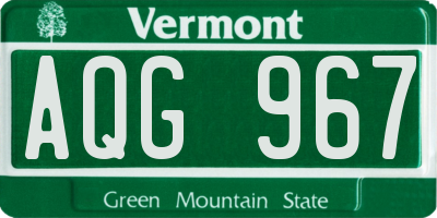 VT license plate AQG967