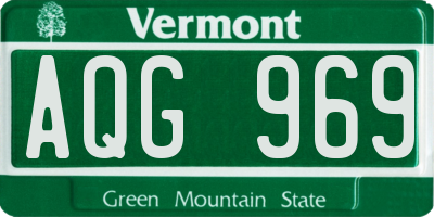 VT license plate AQG969