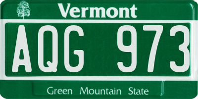 VT license plate AQG973