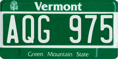 VT license plate AQG975