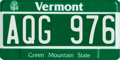 VT license plate AQG976