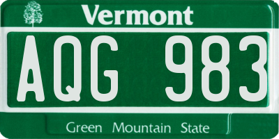 VT license plate AQG983