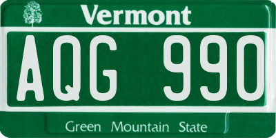 VT license plate AQG990