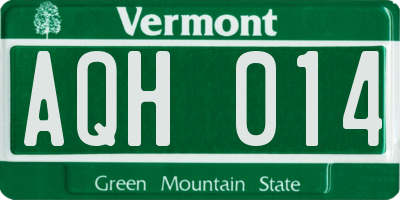 VT license plate AQH014
