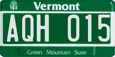 VT license plate AQH015
