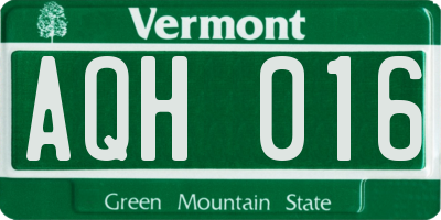 VT license plate AQH016
