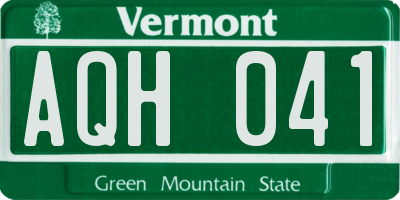 VT license plate AQH041